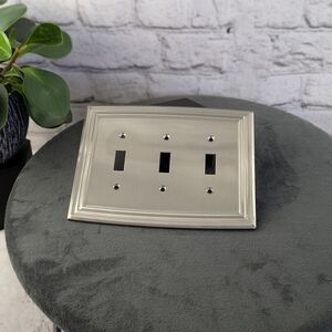 Liberty Emery Brushed Nickel Three Toggle Switch Plate Light Cover 3 Gang